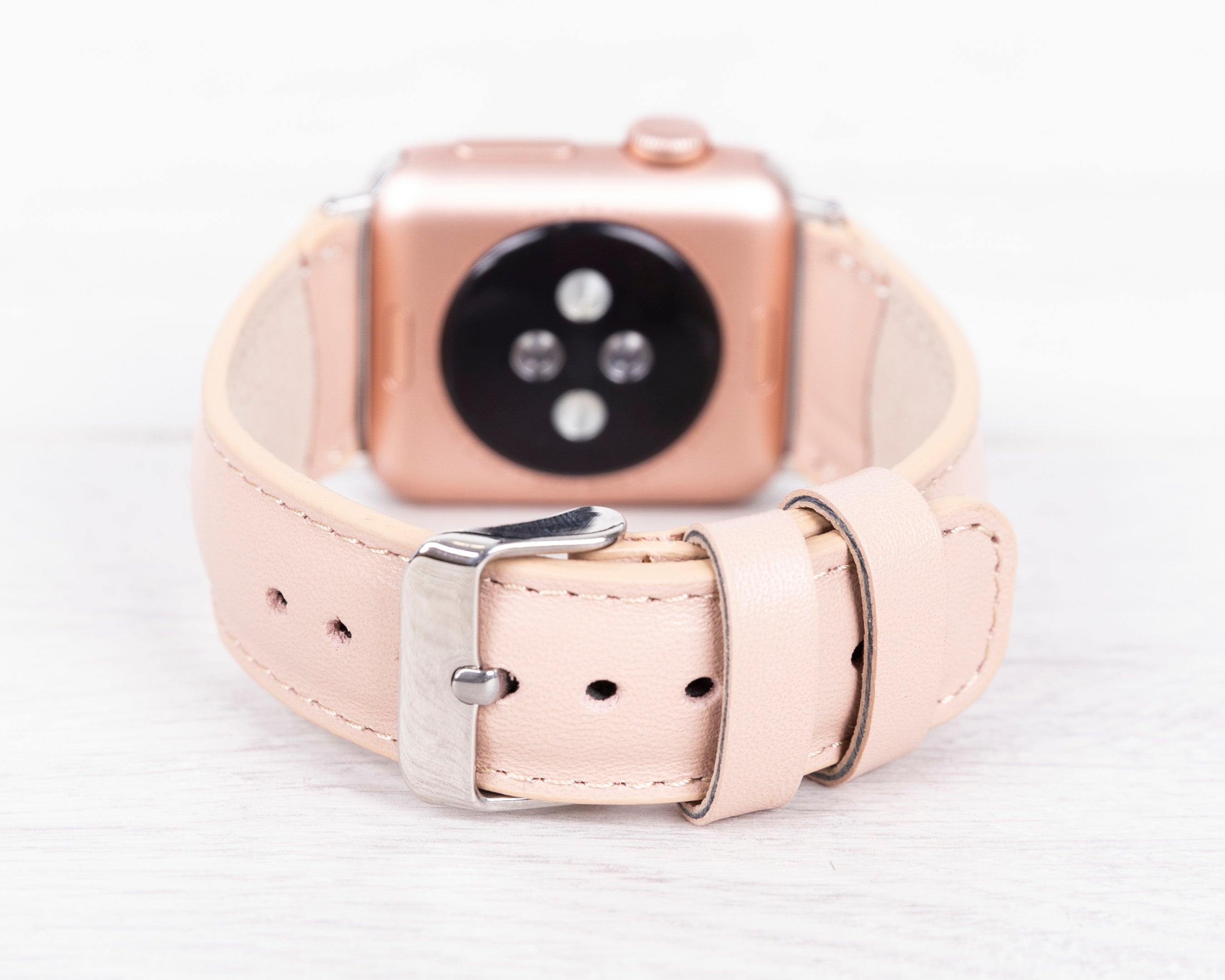 Handdn Light Pink Calfskin Apple Watch Band – Waves Texture
