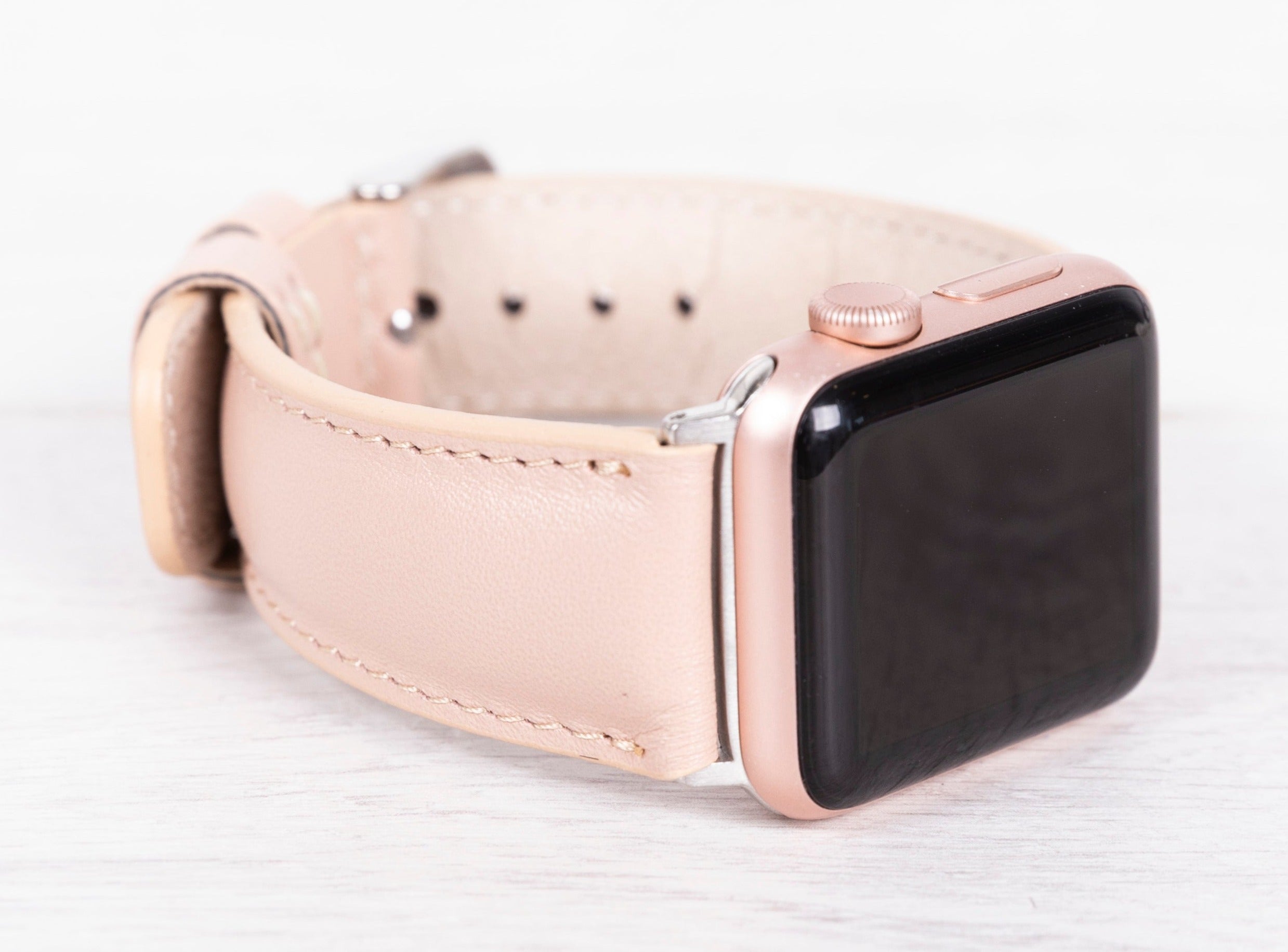 Nude Pink Leather Classic Apple Watch Band