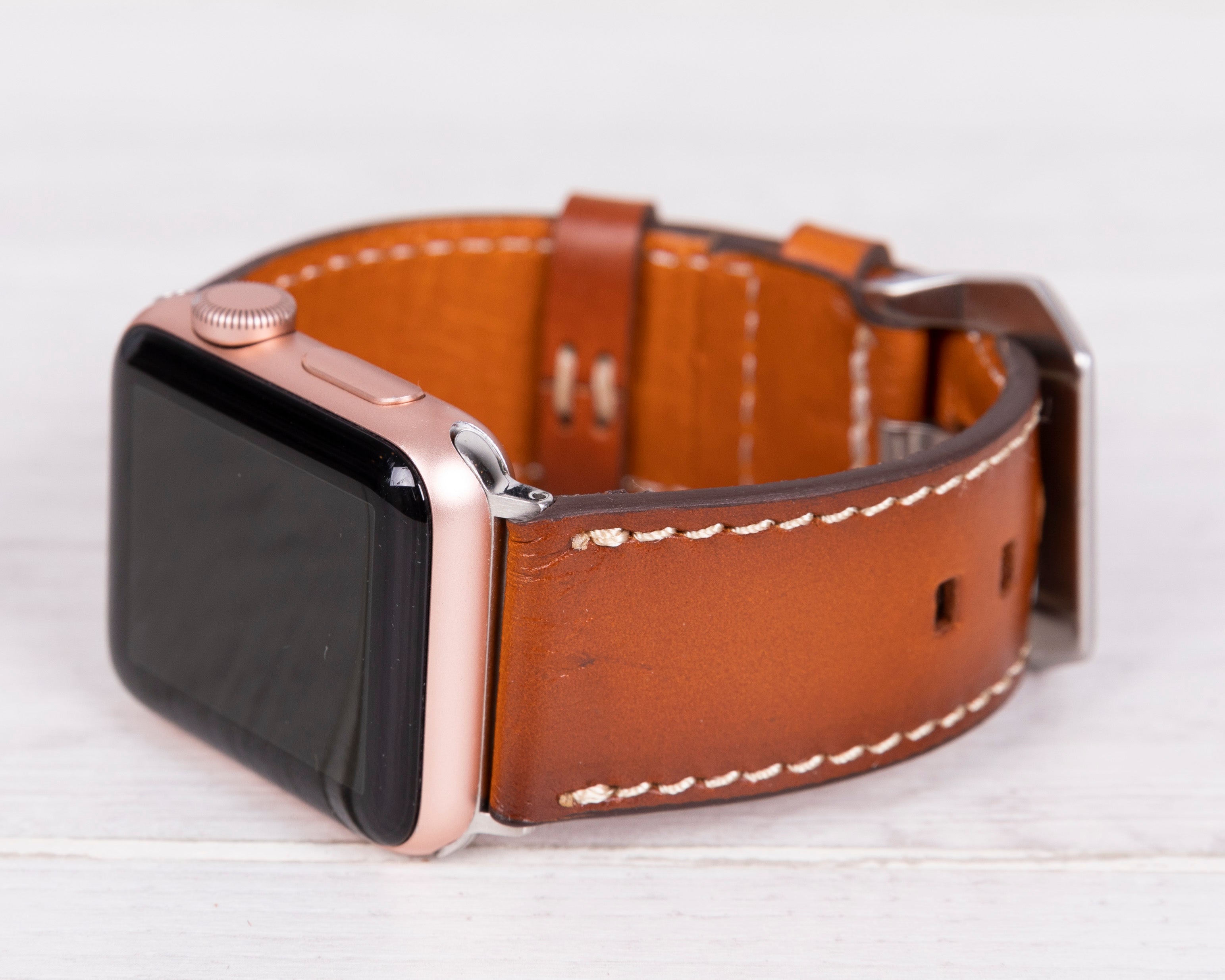 Burnished Tan Leather Band for Apple Watch, Era Series