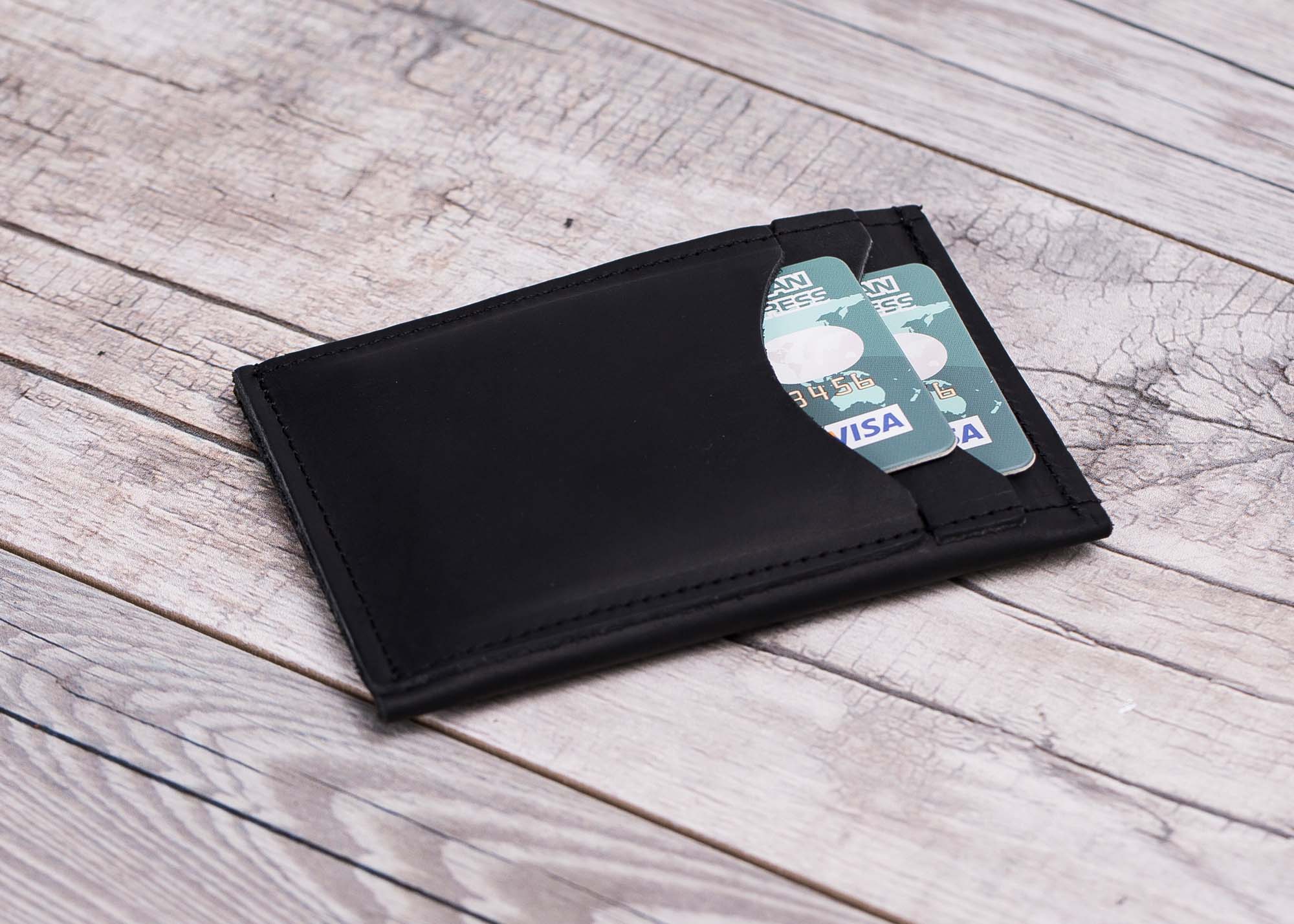 Black Leather Slim Wallet