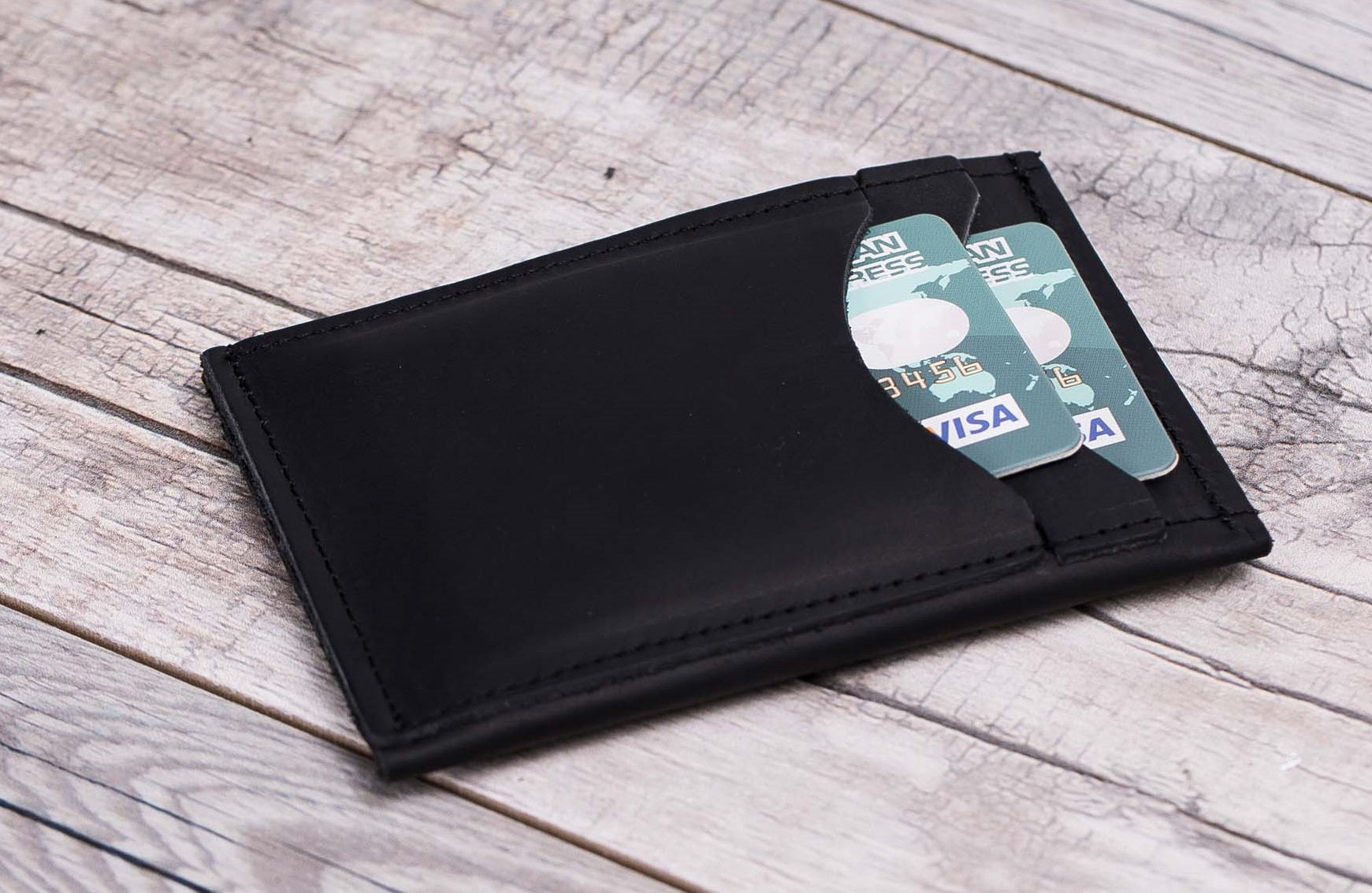 Black Leather Slim Wallet