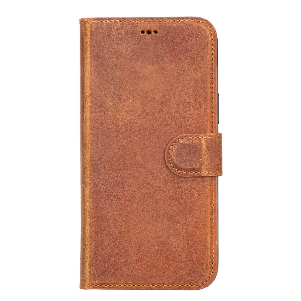 Camel Brown Leather iPhone 13 Pro Max Wallet Case