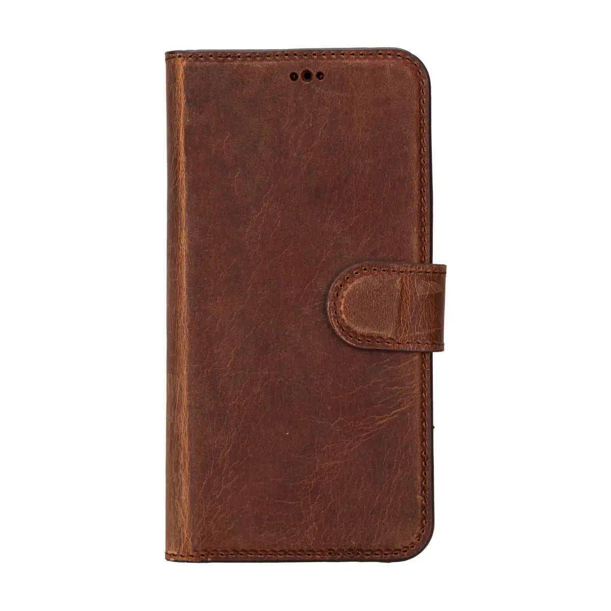 Antic Brown Leather iPhone 16 Pro Prestige Wallet Case