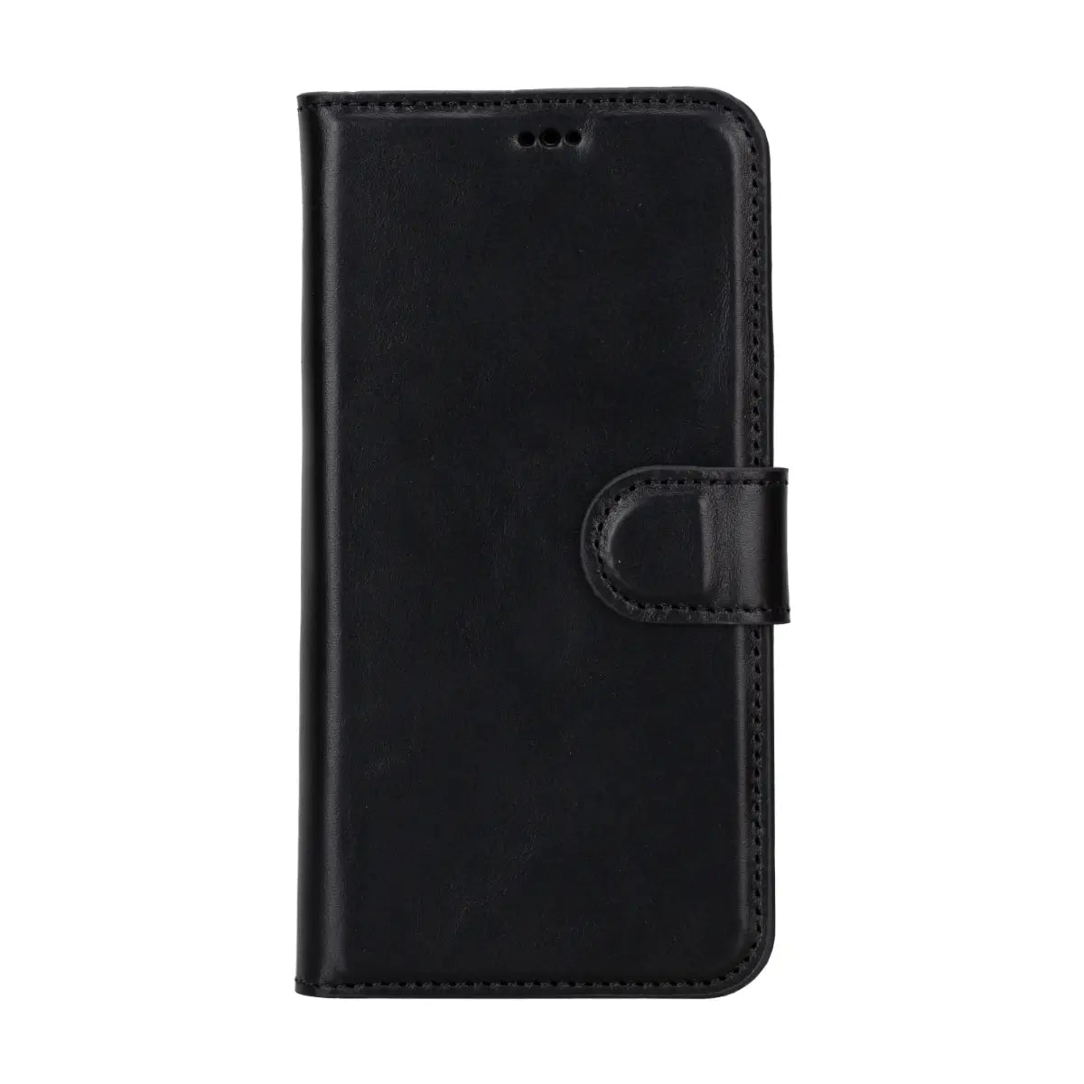 Black Leather iPhone 16 Pro Prestige Wallet Case