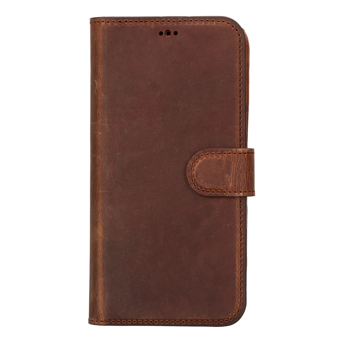 Antic Brown Leather iPhone 16 Pro Max Prestige Wallet Case - O2 Leather