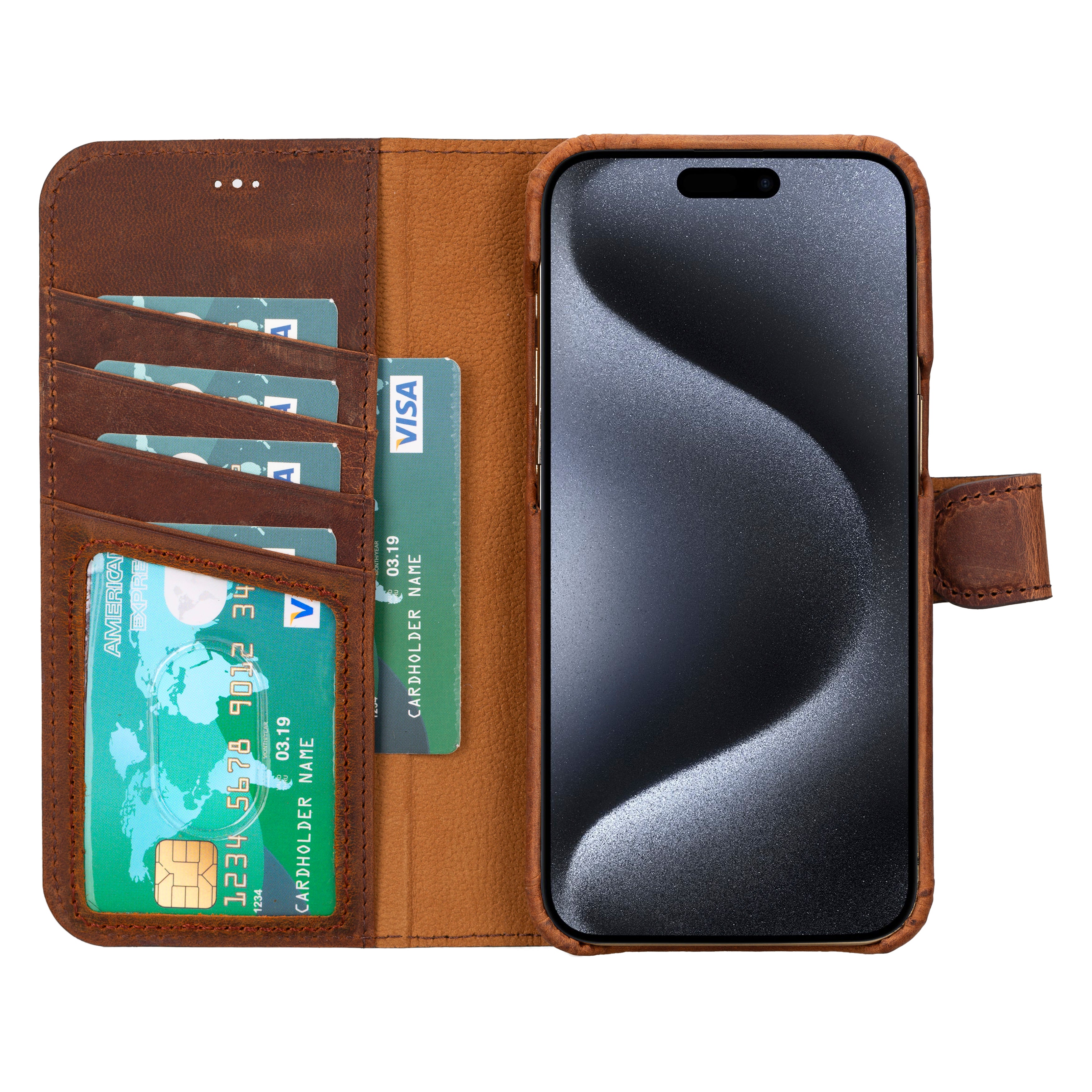 Leather iPhone 15 Pro Max Prestige Wallet Case - O2 Leather