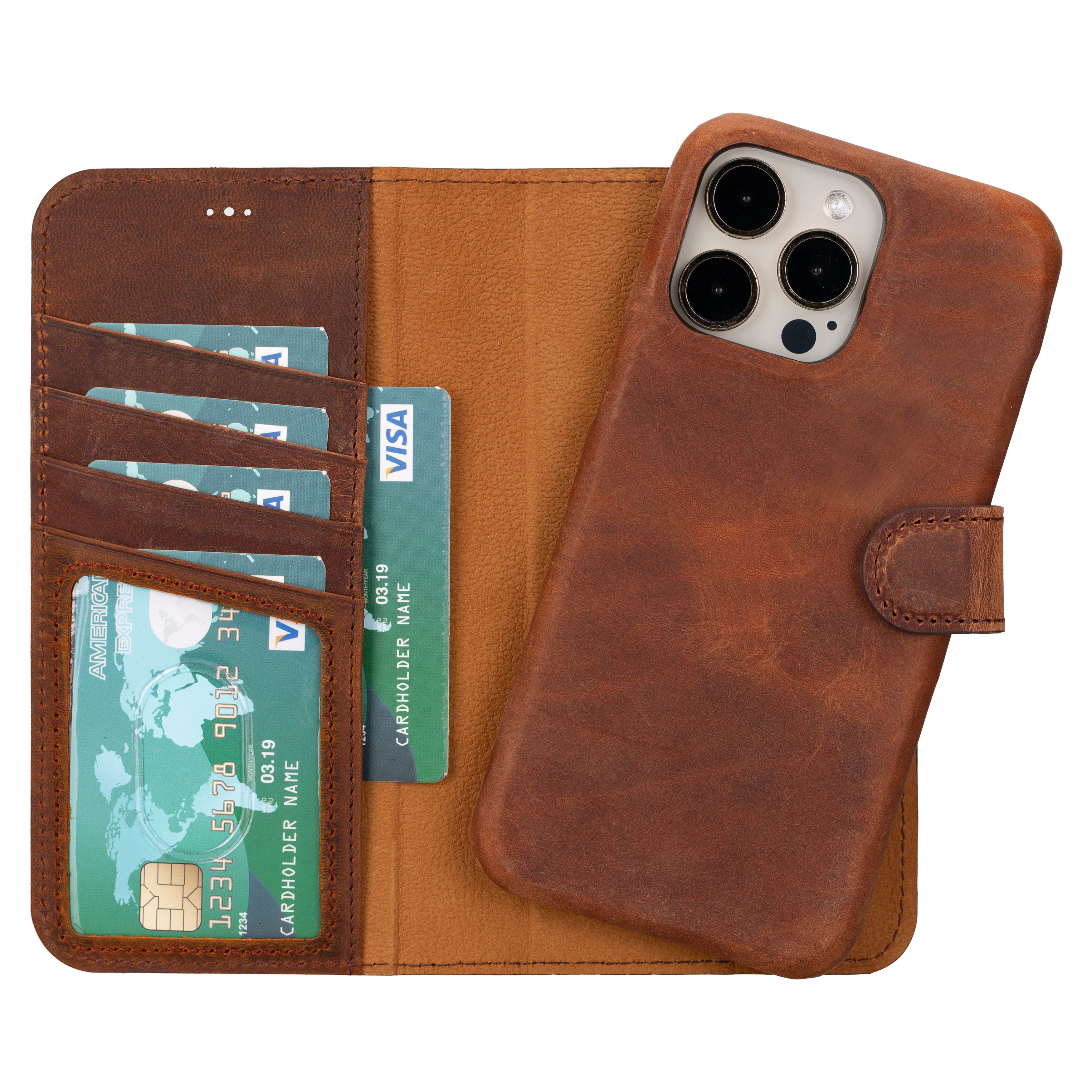 Leather iPhone 15 Pro Max Prestige Wallet Case - O2 Leather