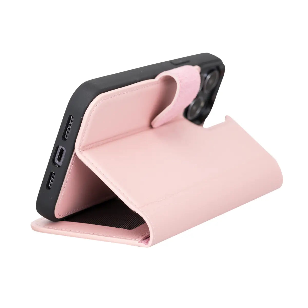 Pink Leather Magnetic Case for iPhone 13 Pro Max (RFID)