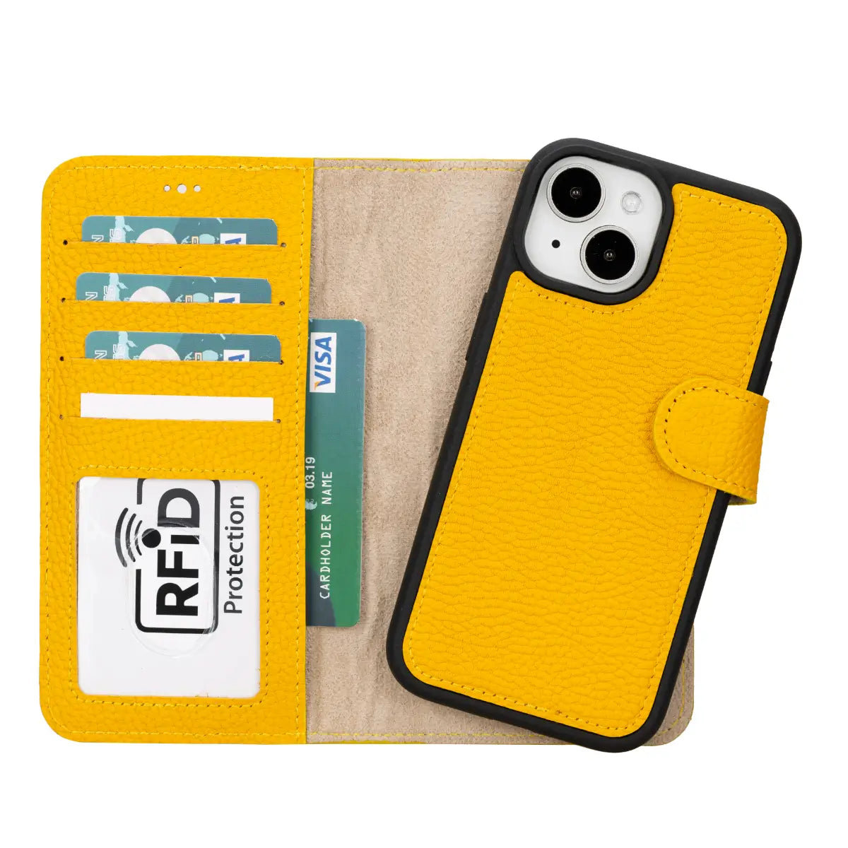 Yellow Leather (Regular) iPhone 16 Wallet Case