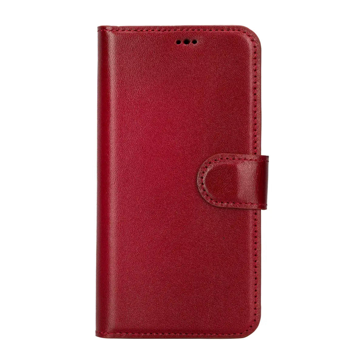 Burnished Red Leather iPhone 15 Pro Wallet Case