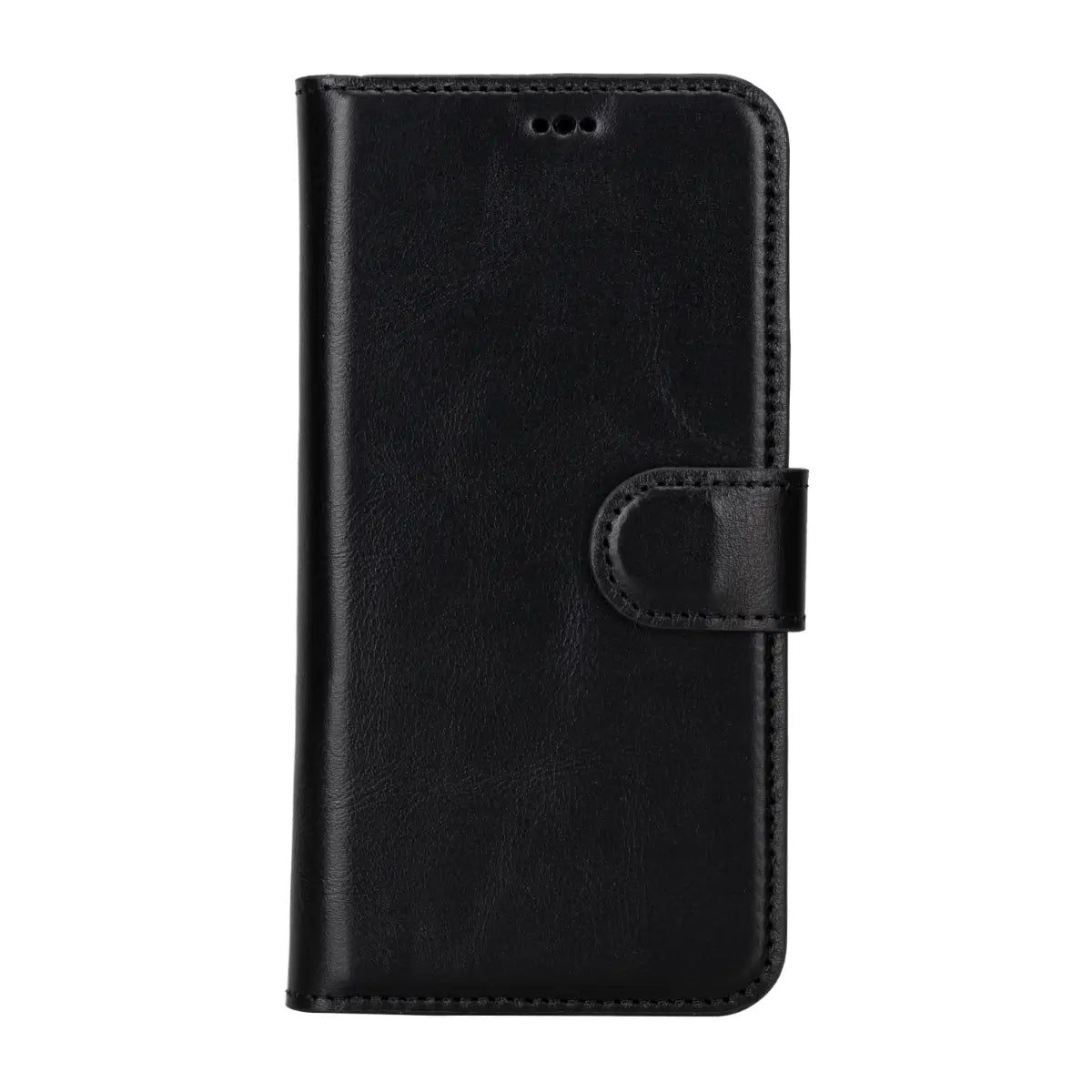 Black Leather iPhone 15 Pro Wallet Case