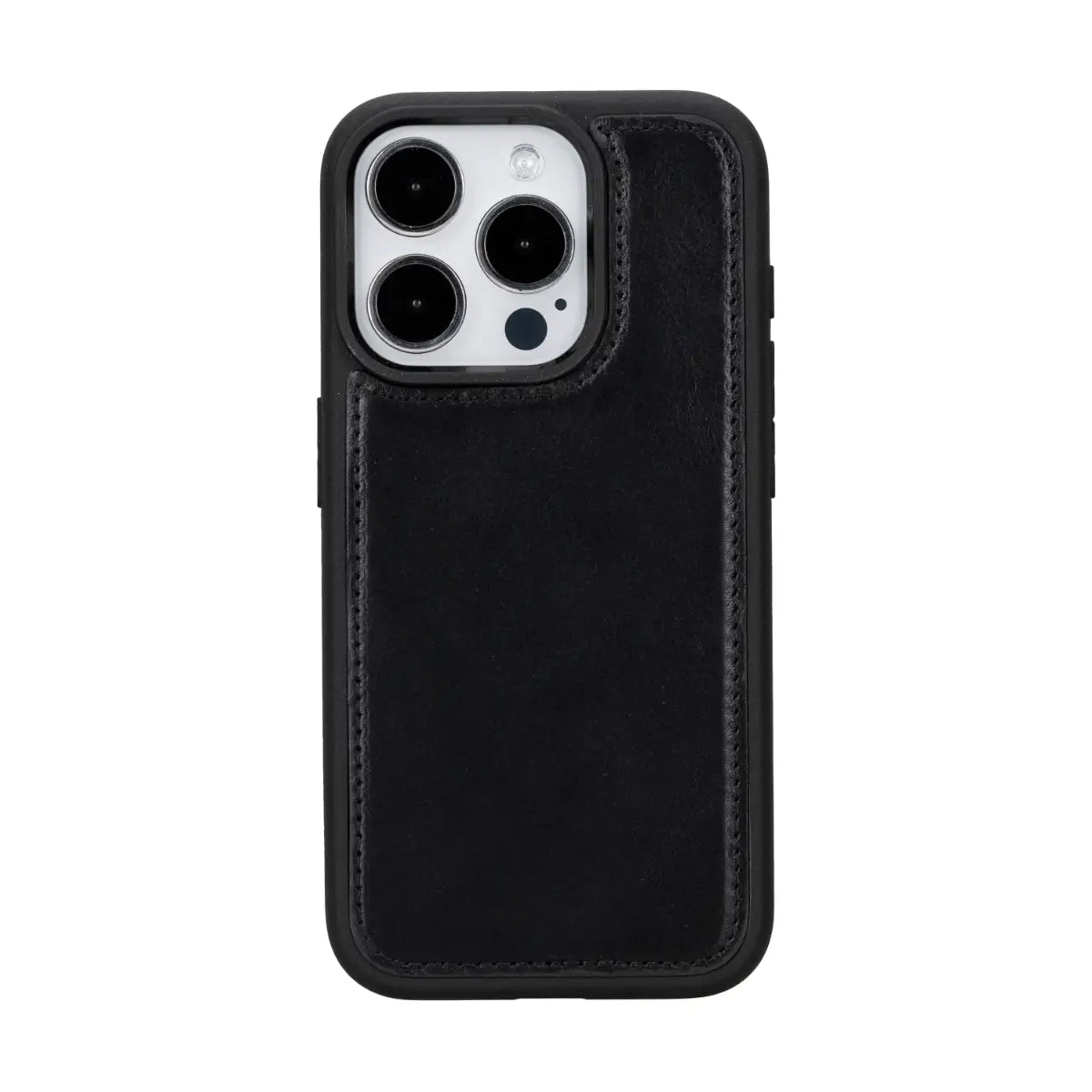 Black Leather iPhone 15 Pro Wallet Case