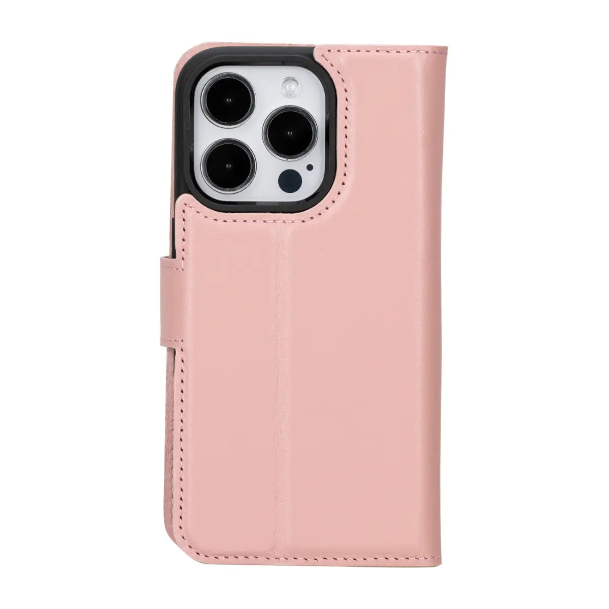 Pink Leather iPhone 15 Pro Wallet Case