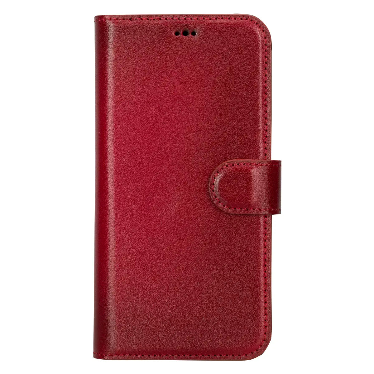 Burnished Red Leather iPhone 15 Plus Wallet Case