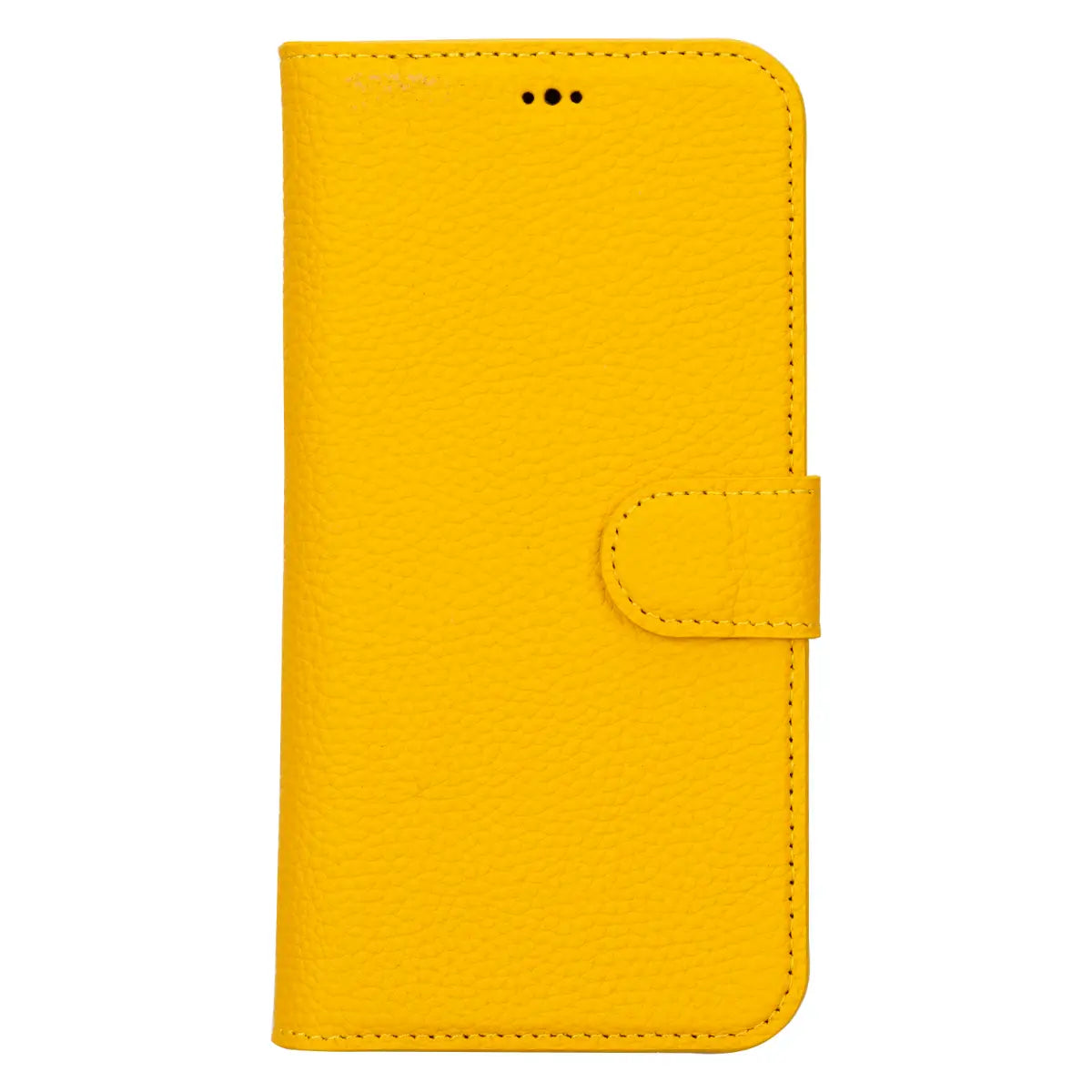 Yellow Leather iPhone 16 Plus Wallet Case