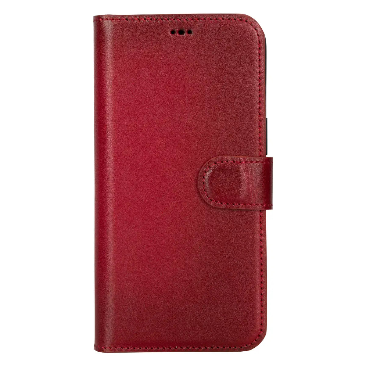 Burnished Red Leather iPhone 15 Pro Max Wallet Case