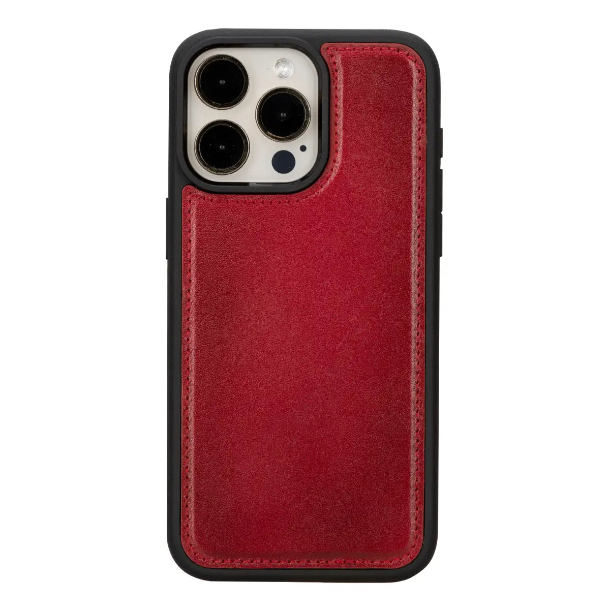 Burnished Red Leather iPhone 15 Pro Max Wallet Case