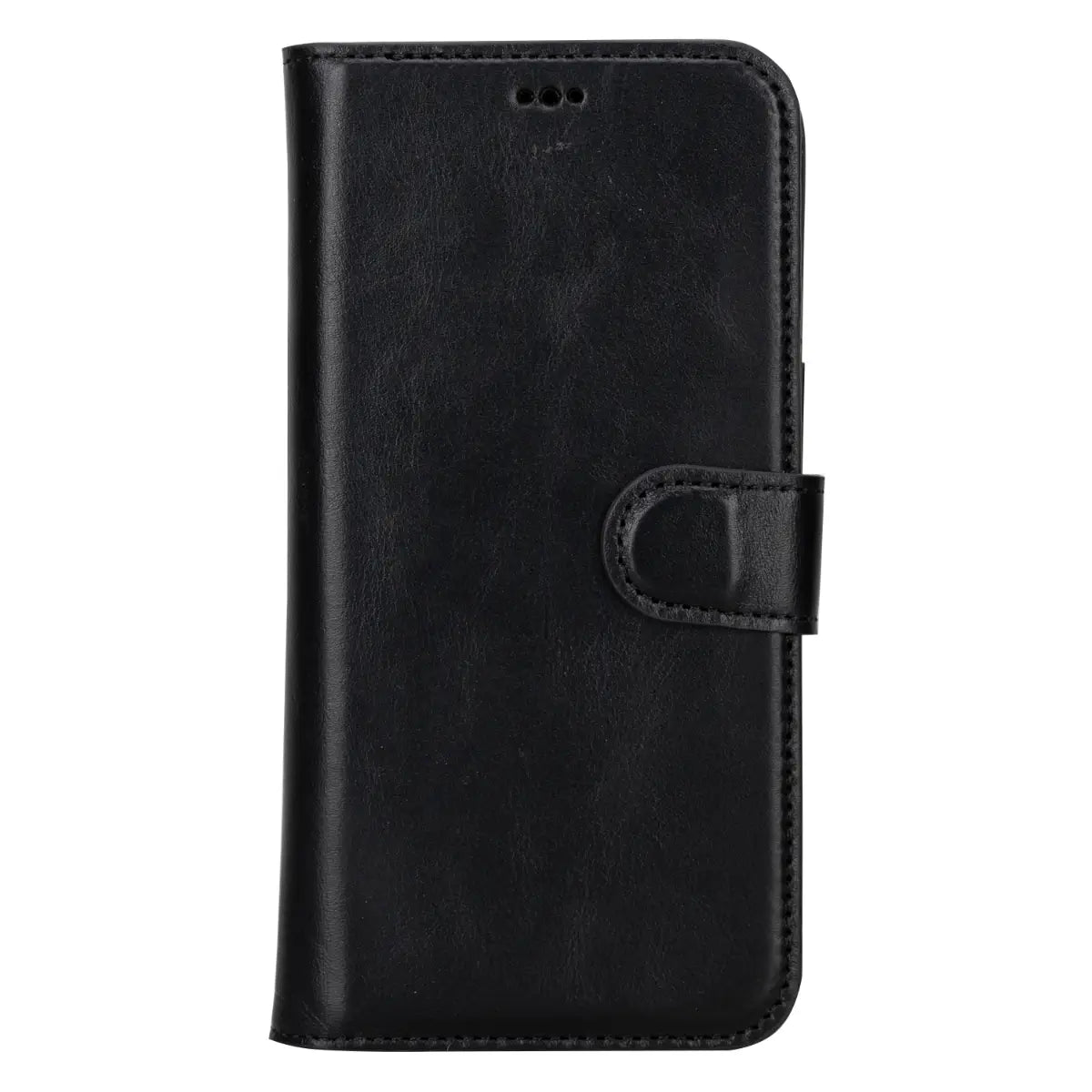 Black Leather iPhone 15 Pro Max Wallet Case