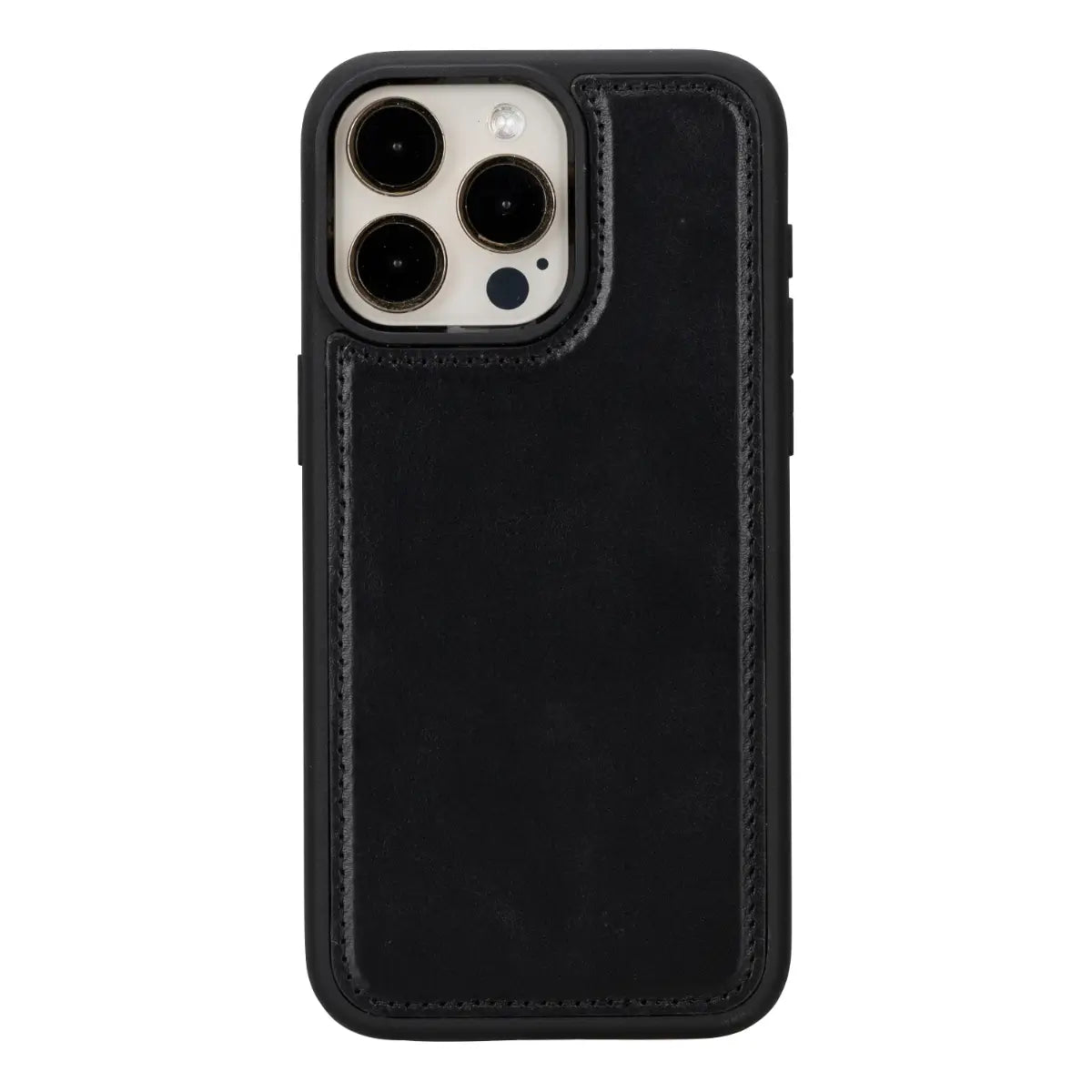 Black Leather iPhone 15 Pro Max Wallet Case