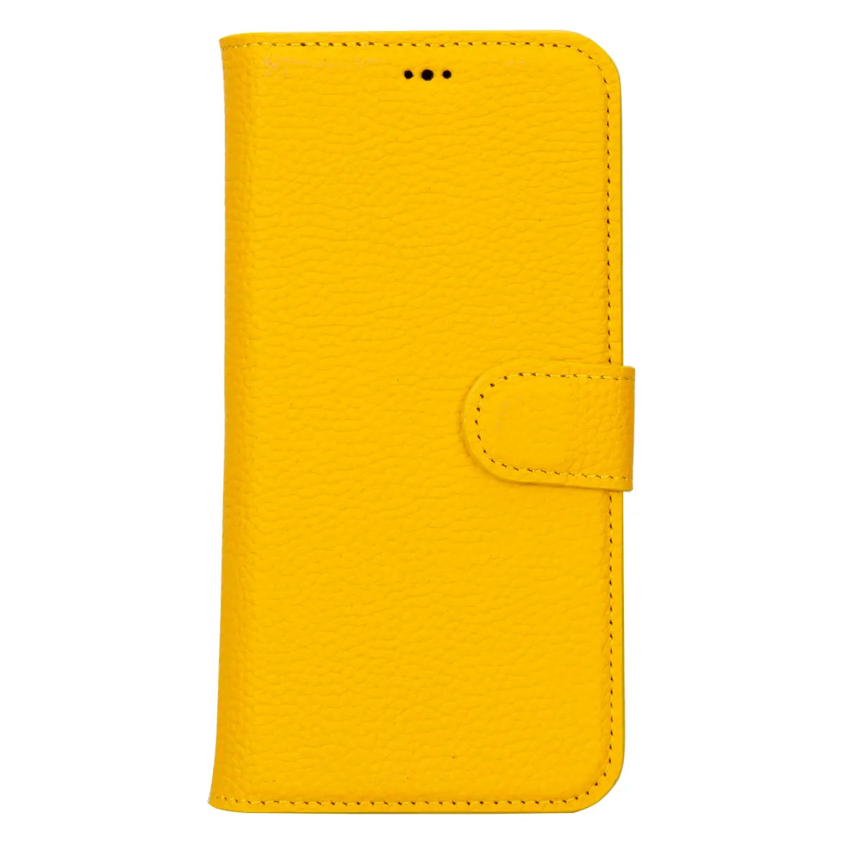 Yellow Leather iPhone 15 Pro Max Wallet Case