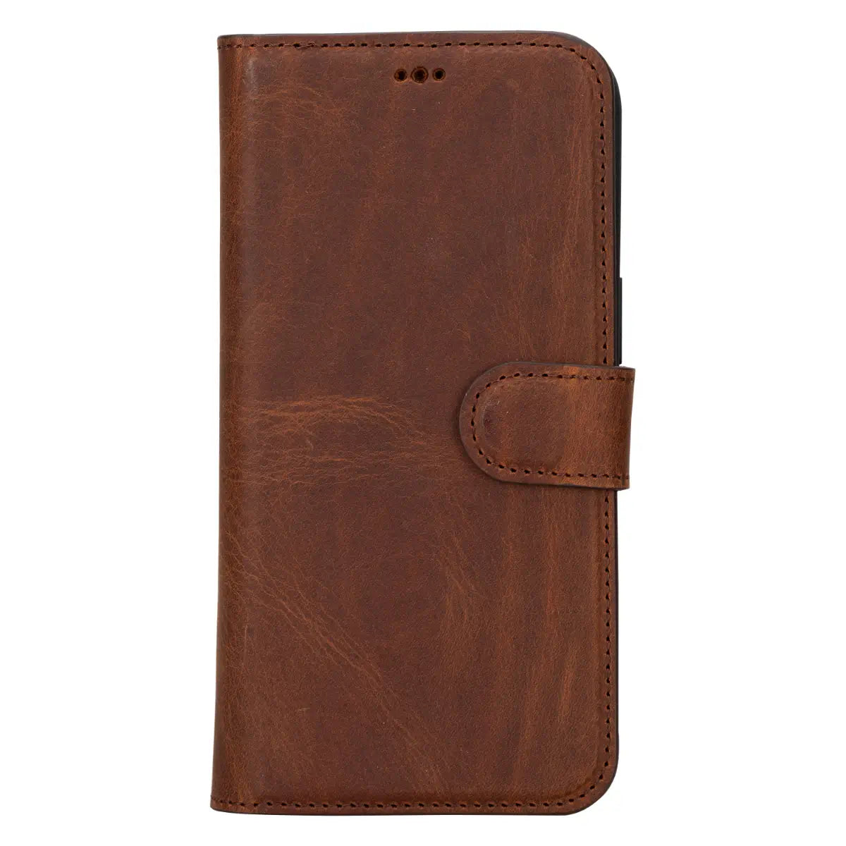 Antic Brown Leather iPhone 15 Pro Max Wallet Case