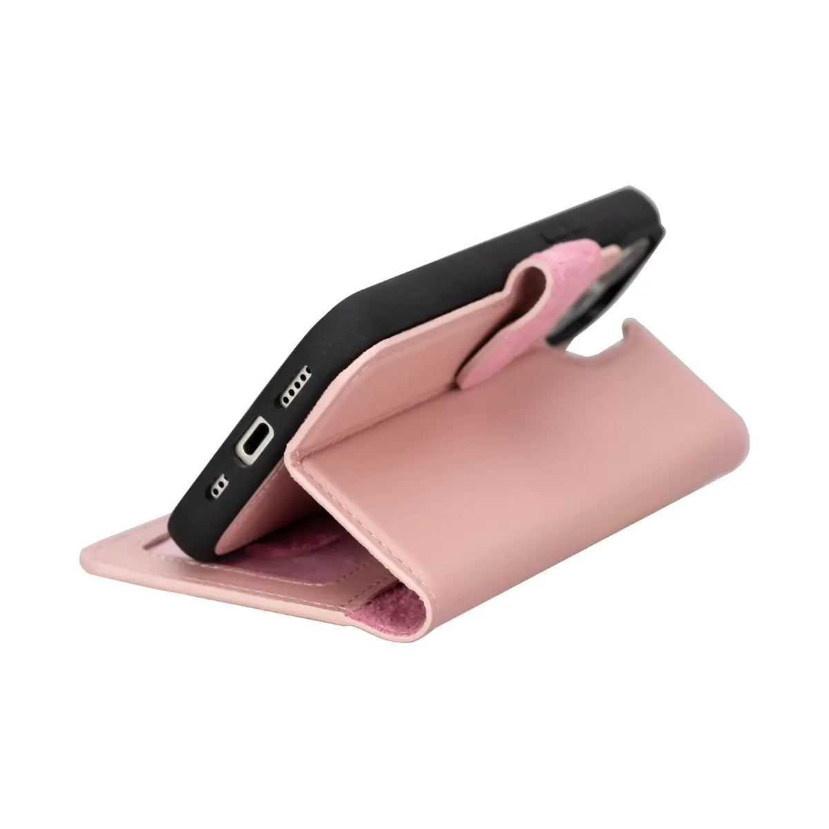 Pink Leather Magnetic Case for iPhone 15 (6.1")