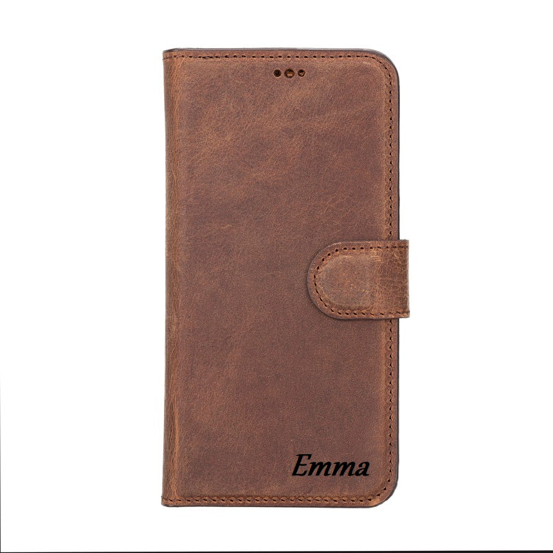 Burnished Tan Leather iPhone 13 Pro Wallet Case - O2 Leather