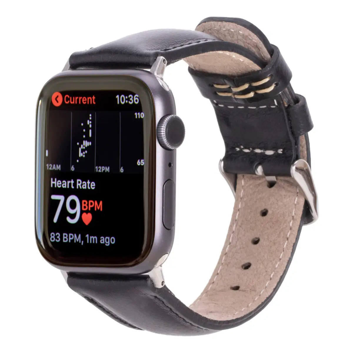 Black Leather Classic Apple Watch Band