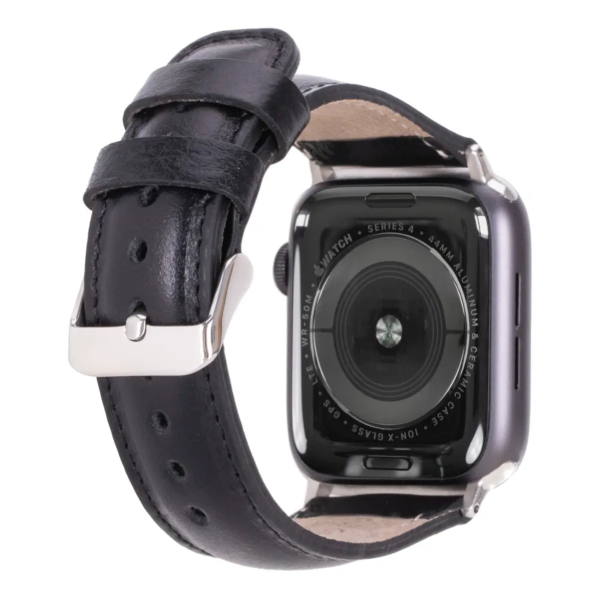 Black Leather Classic Apple Watch Band