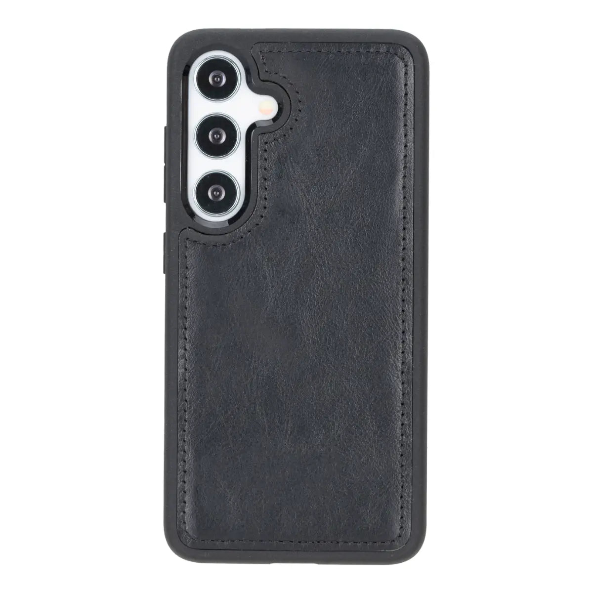 Black Magnetic Leather Wallet Case for Galaxy S25