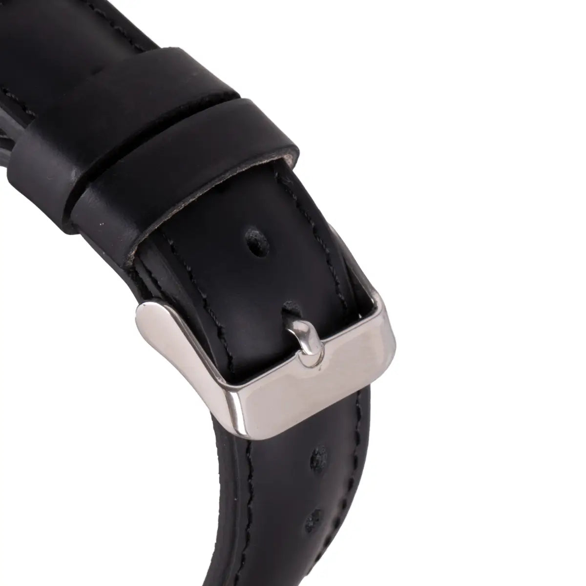 Black Water-Resistant Leather Apple Watch Strap