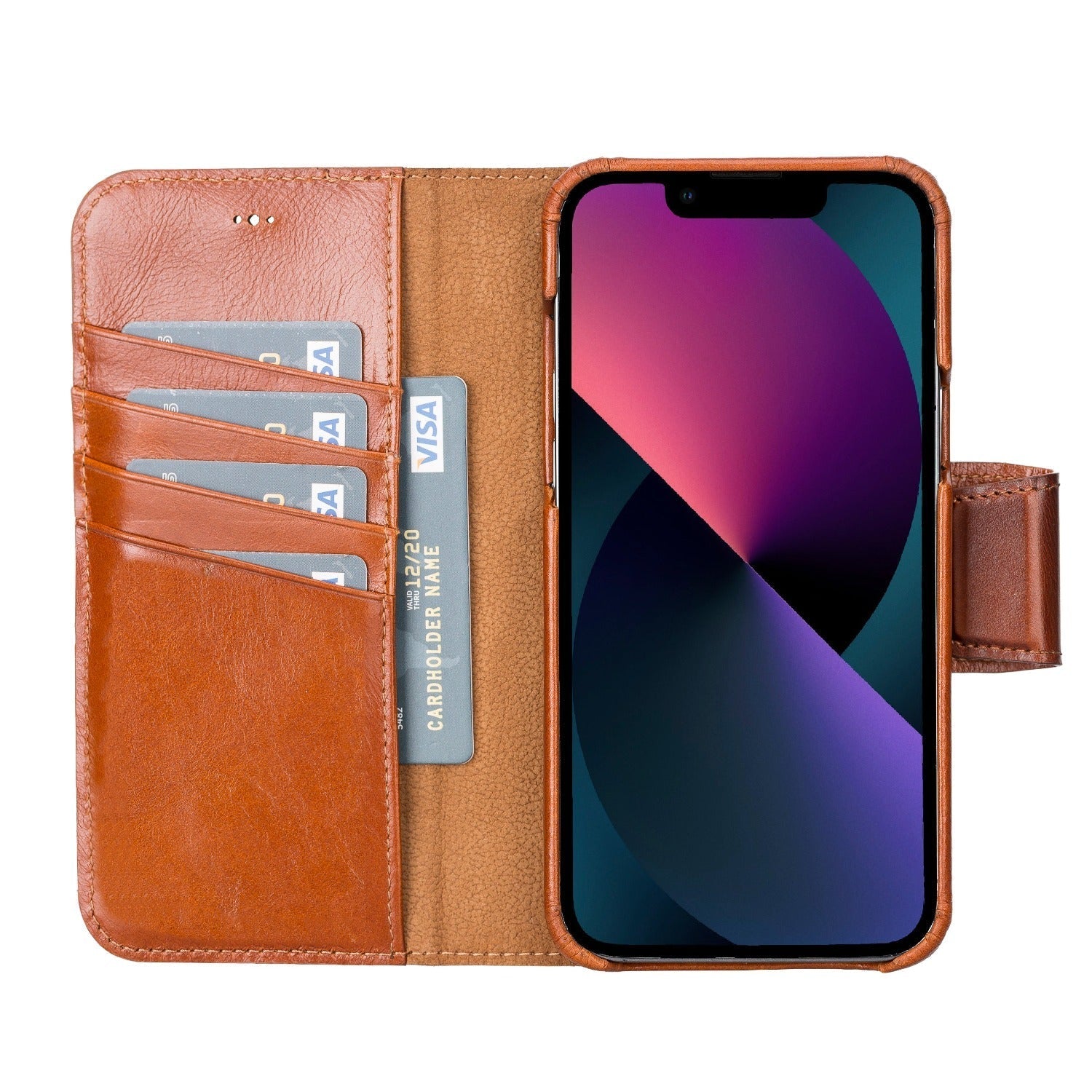 Tan Leather iPhone 15 Pro Max Prestige Wallet Case - O2 Leather