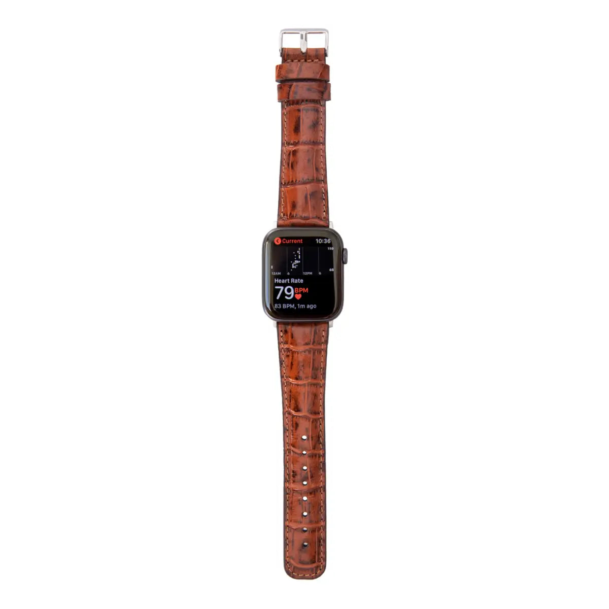 Brown Croco Pattern Leather Classic Apple Watch Band