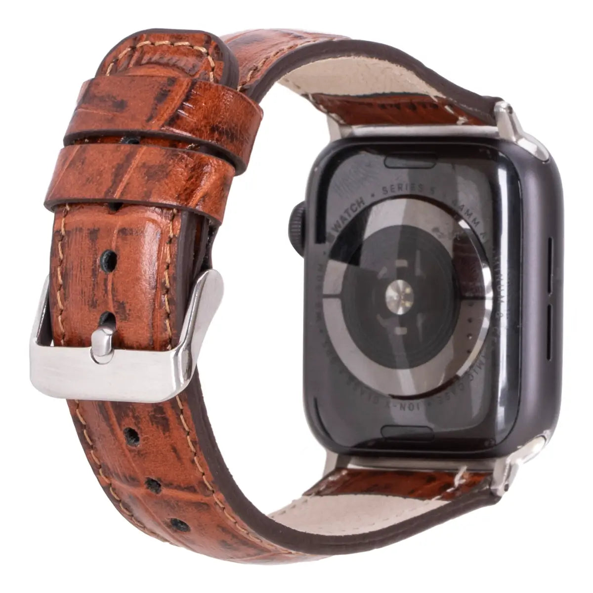 Brown Croco Pattern Leather Classic Apple Watch Band