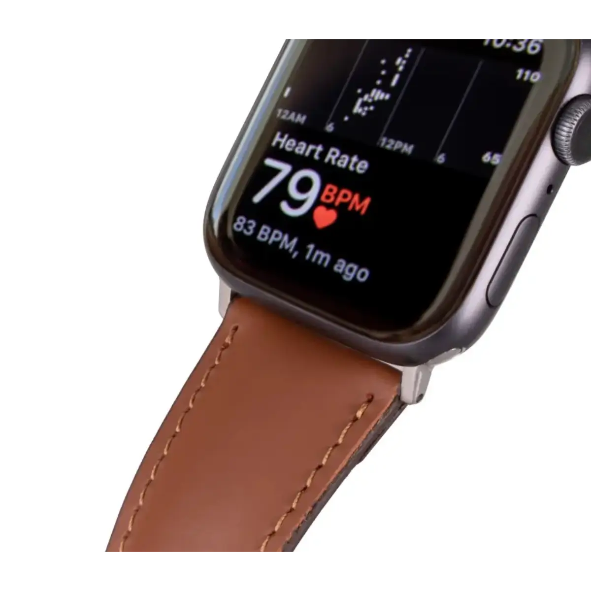 Brown Water-Resistant Leather Apple Watch Strap