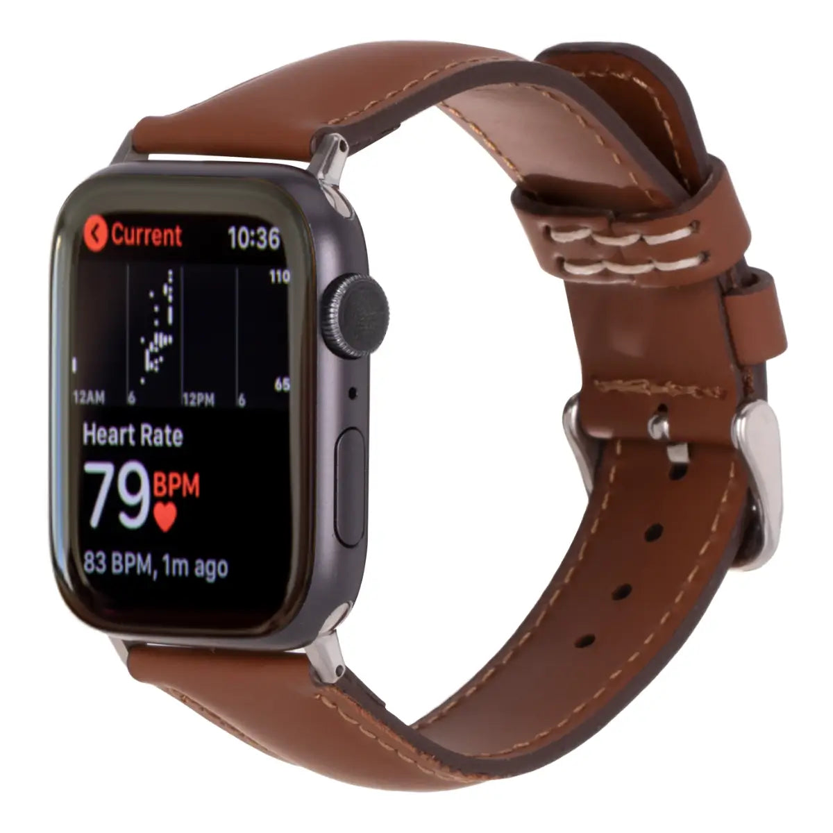 Brown Water-Resistant Leather Apple Watch Strap