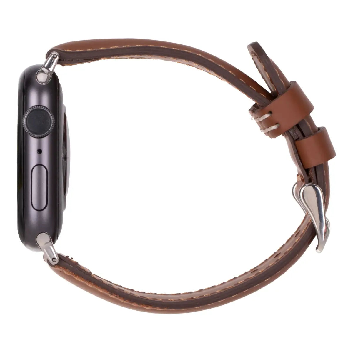 Brown Water-Resistant Leather Apple Watch Strap