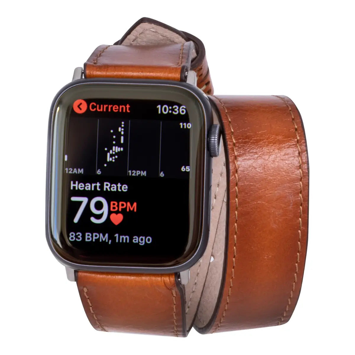 Burnished Tan Leather Double Tour Apple Watch Band