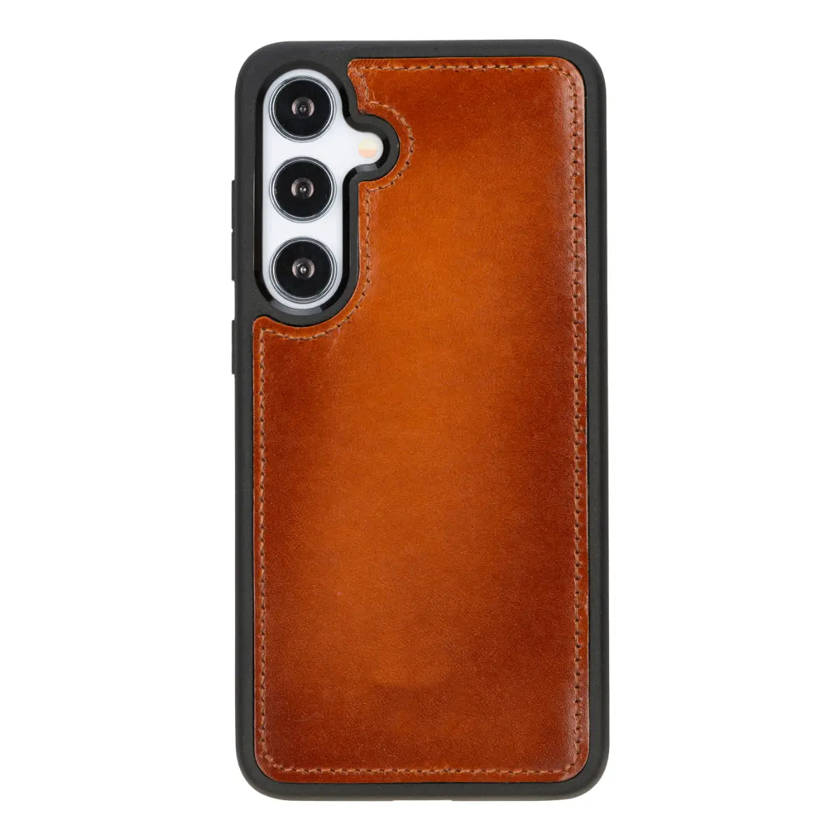 Burnished Tan Magnetic Leather Wallet Case for Galaxy S25 Plus