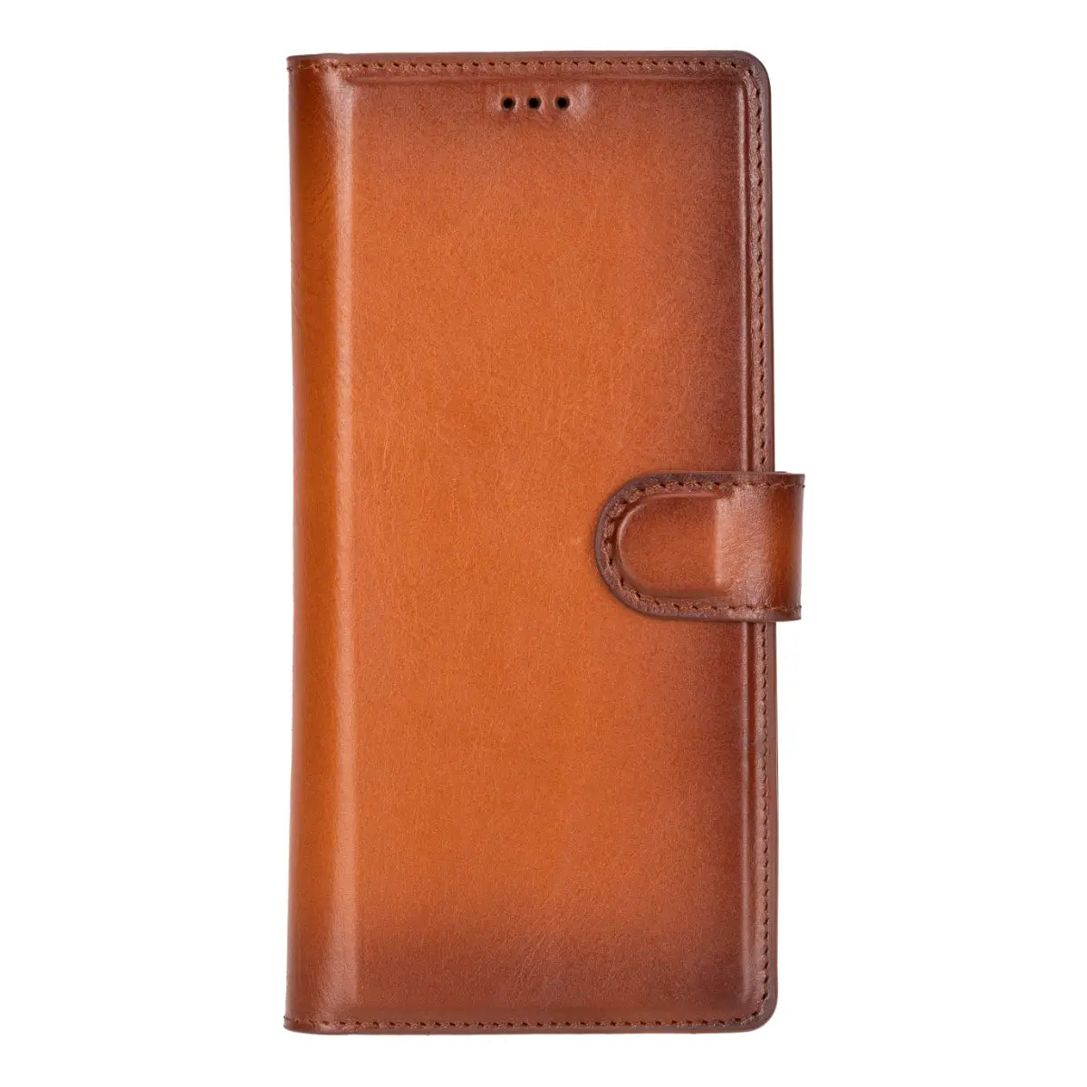 Burnished Tan Magnetic Leather Wallet Case for Galaxy S25 Ultra