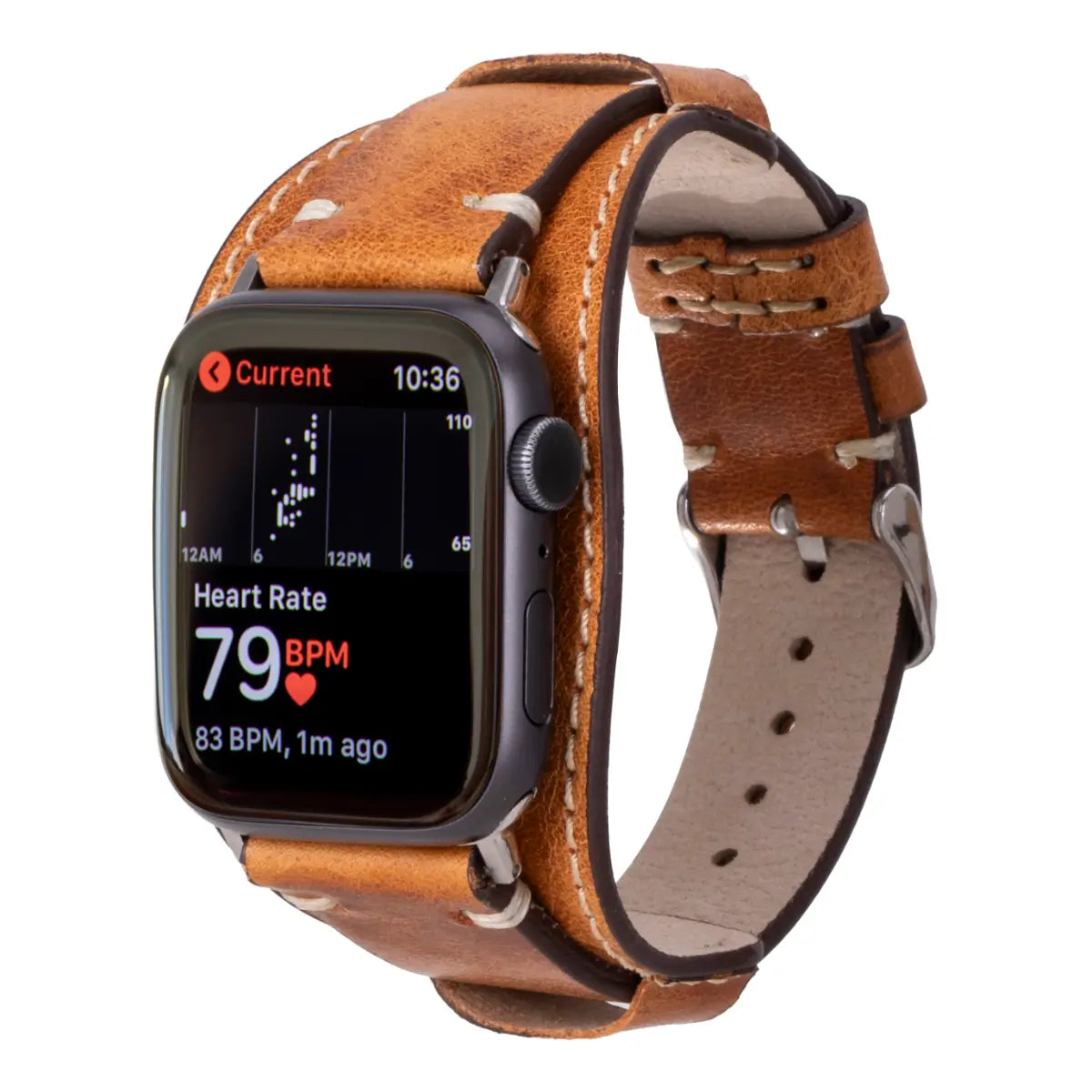 Camel Brown Leather Cuff Apple Watch Band