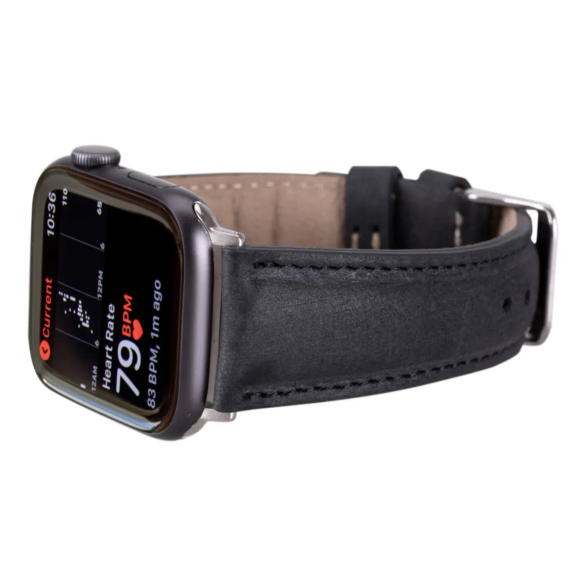 Dark Gray Leather Classic Apple Watch Band