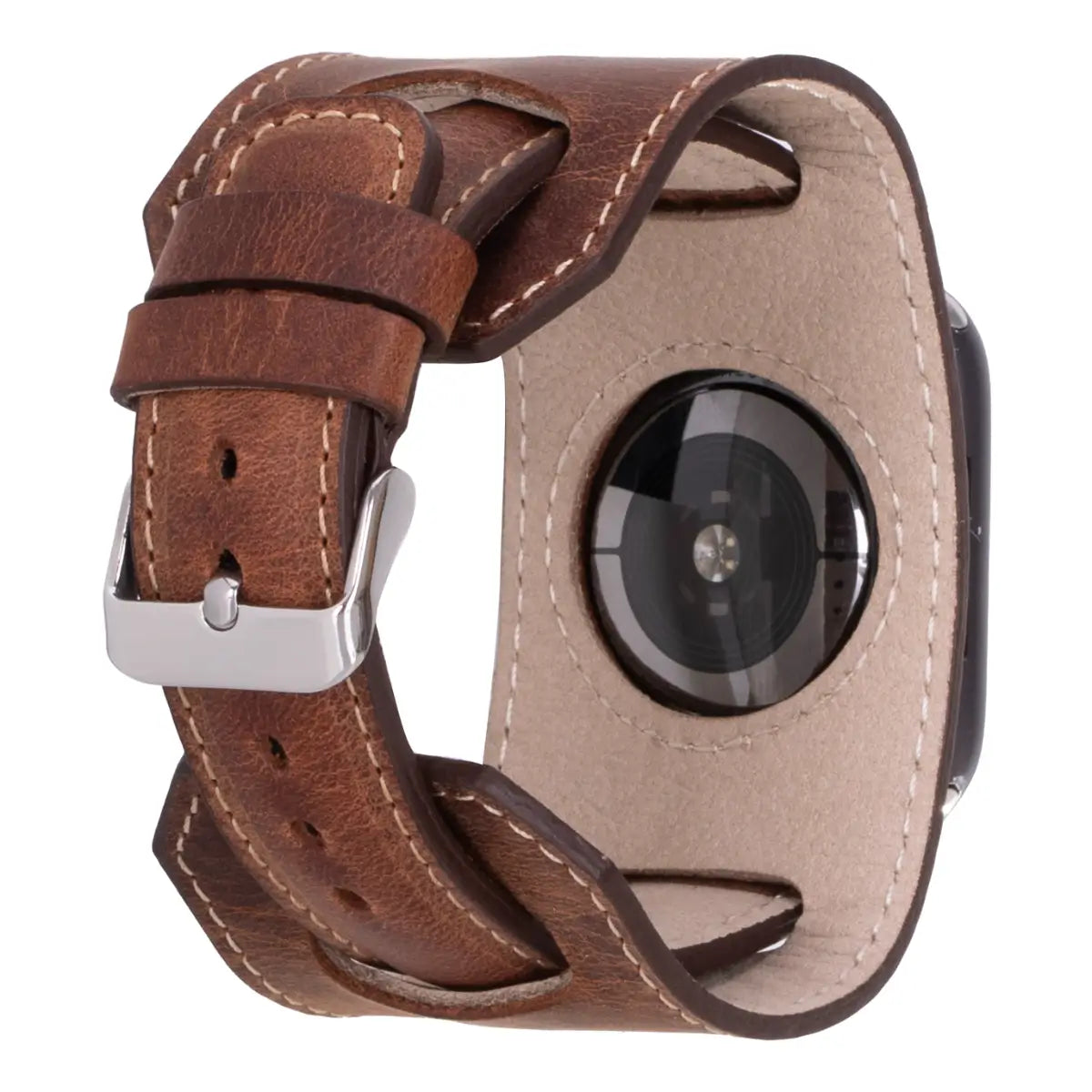 Distressed Brown Leather Cuff Apple Watch Band