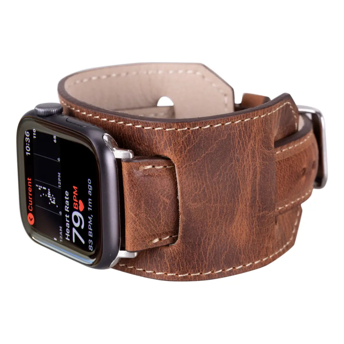 Distressed Brown Leather Cuff Apple Watch Band