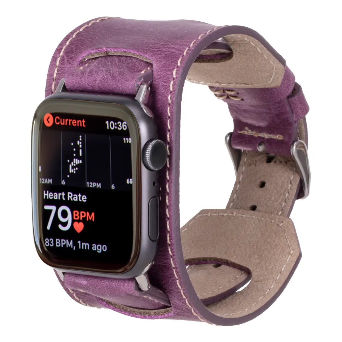 Distressed Purple Leather Cuff Apple Watch Band