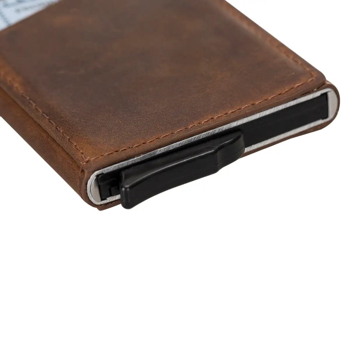 Distressed Brown Leather Minimalist Card Holder