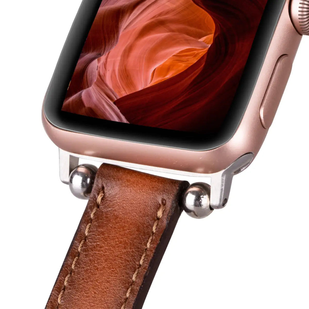 Brown Leather Ultra Slim Apple Watch Band