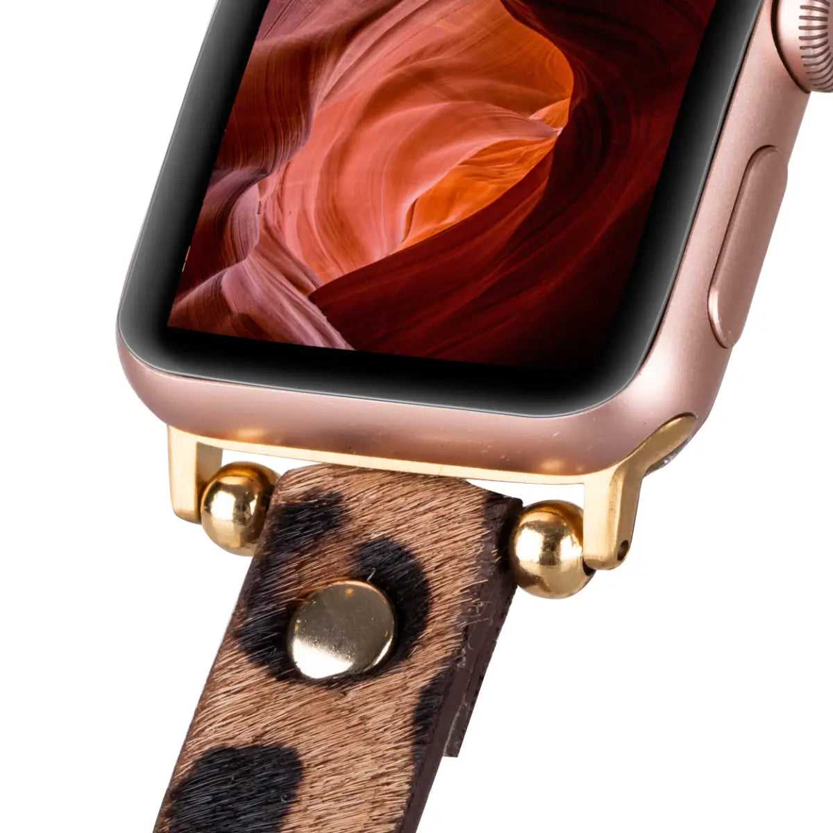 Leopard Pattern Leather Ultra Slim Apple Watch Band