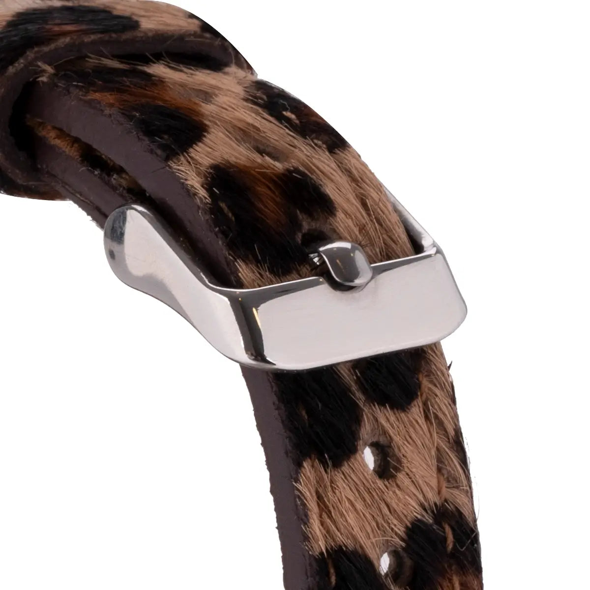 Furry Leopard Pattern Leather Ultra Slim Apple Watch Band