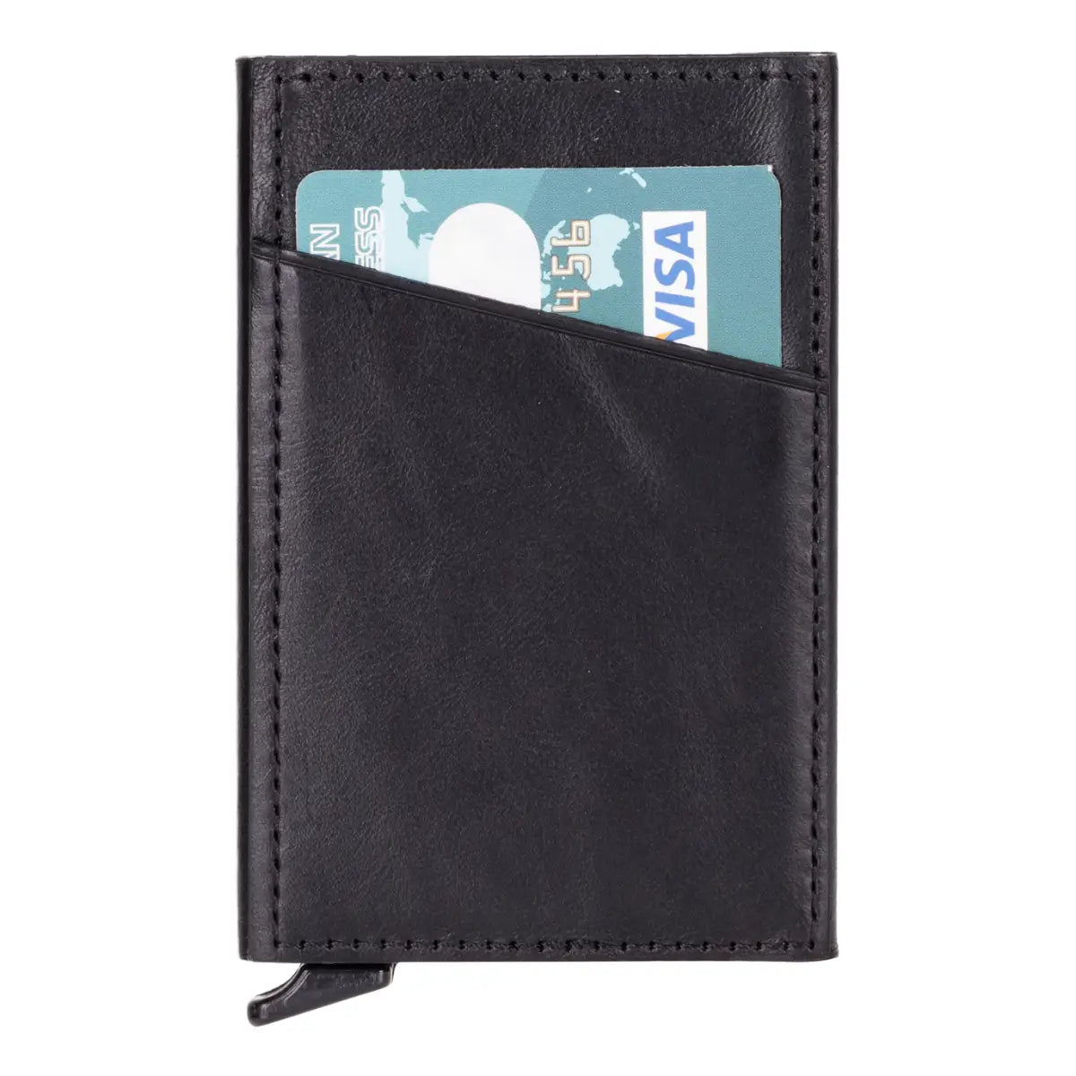 Black Leather Minimalist Card Holder